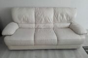 Divan 3 places cuir beige