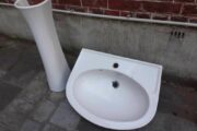 Evier sdb + colonne porcelaine